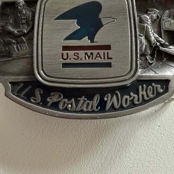Siskiyou Buckle Co US Mail Postal Worker USPS Belt Buckle 1986 Vintage RARE - Picture 2 of 8